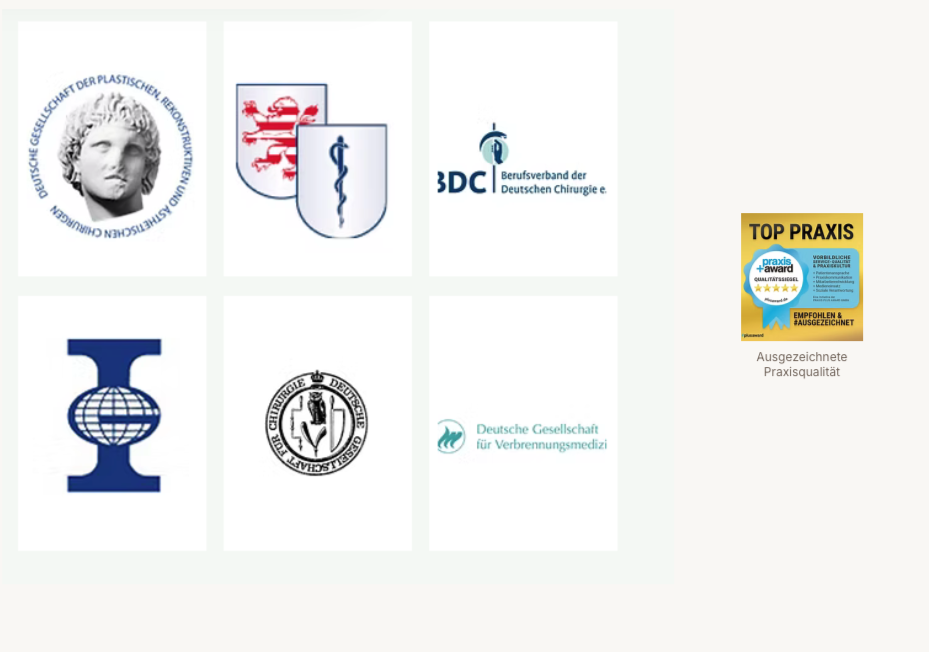 Mitgliedschaften – DGPRÄC, Ärztekammer Hessen, BDC, Interplast, Deutsche Gesellschaft für Chirurgie